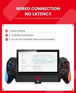 DinoFire JC700 Wired Controller for Switch 2 with Hall Effect Joystick, Back Buttons, 6 Turbo Speeds 6 Game Card Slots