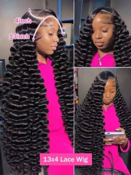 38 40 Inch Human Hair Wig 13x4 HD Loose Deep Wave Pre Plucked Wet And Wavy Curly Human Hair For Women With Baby Hair Natural Black Color
