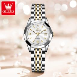 OLEVS 9998 Women Watch Luxury Original Quartz Fashion Brand Diamond Waterproof Luminous Wristwatch Calendar Window Elegance Design For Women