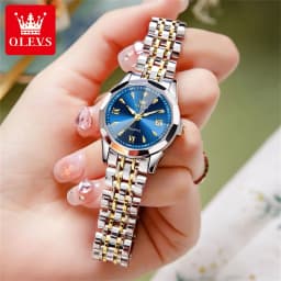 OLEVS 9998 Women Watch Luxury Original Quartz Fashion Brand Diamond Waterproof Luminous Wristwatch Calendar Window Elegance Design For Women