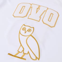 Men’s #6 OVO Owl White Gold Basketball Jersey,Letter Embroidery Sports Tank Top Hip Hop Vintage Basketball Uniform Streetwear