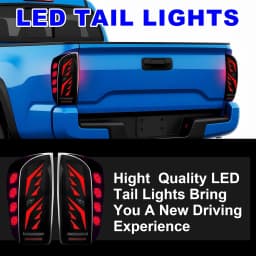 LED Tail Lights for Toyota Tacoma 2016 2017 2018 2019 2020 2021 2022 2023 Startup Animation Taillight Dynamic Turn Signal Lights Brake Reverse Light Smoked Sequential Full LED Rear Lamp Assembly