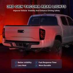 LED Tail Lights for Toyota Tacoma 2016 2017 2018 2019 2020 2021 2022 2023 Startup Animation Taillight Dynamic Turn Signal Lights Brake Reverse Light Smoked Sequential Full LED Rear Lamp Assembly