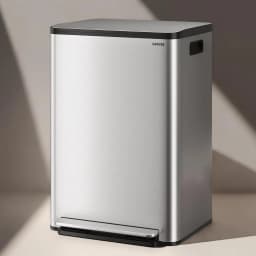 13 Gallon / 50L Stainless Steel Step Trash Can – Removable Inner Buckets, Soft Close Lid, Silver, Large Kitchen Garbage Bin