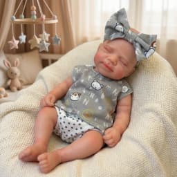 13 Inch Pascale Full Body Silicone Reborn Doll Lifelike Newborn Hand Painted Waterproof Collectible Art Ornament for Holiday and Birthday Gifts