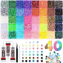 40 Colors Resin Rhinestone Bedazzling Kit 3mm Small, Jelly Rhinestone Kit for Bedazzling Flatback Gems, for Clothes Nail Book Di