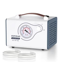 GOYOJO Lab Vacuum Pump, 15L/min Oilless Diaphragm Vacuum Filtration Pump with Adjustable Flow & Dual Pressure, Portable Oil-Free Laboratory Pump with 2 Hoses for Filtration, Distillation & Extraction