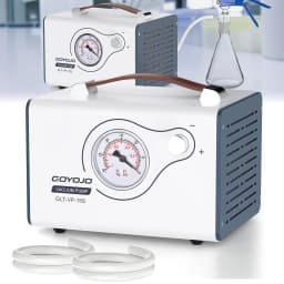 GOYOJO Lab Vacuum Pump, 15L/min Oilless Diaphragm Vacuum Filtration Pump with Adjustable Flow & Dual Pressure, Portable Oil-Free Laboratory Pump with 2 Hoses for Filtration, Distillation & Extraction