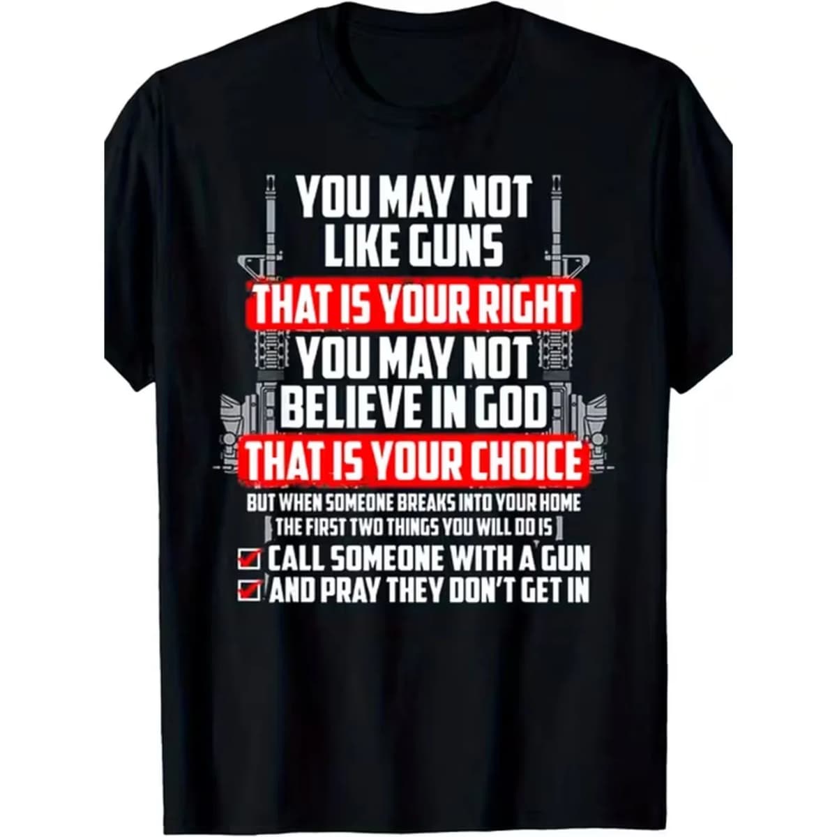 item picture statement t shirt may not like guns slogan loose fit round neck short sleeve casual top breathable machine washable gun suitable for casual attire