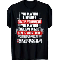 item picture statement t shirt may not like guns slogan loose fit round neck short sleeve casual top breathable machine washable gun suitable for casual attire