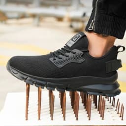 Men Steel Toe Work Shoes Impact Resistant Steel Toe Cap Lightweight Comfortable Industrial Safety Sneakers Wear Resistant Durable Construction Footwear Full Sizes Available for Women Men Ideal for Labor Day Father’s Day Gifting