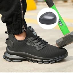 Men Steel Toe Work Shoes Impact Resistant Steel Toe Cap Lightweight Comfortable Industrial Safety Sneakers Wear Resistant Durable Construction Footwear Full Sizes Available for Women Men Ideal for Labor Day Father’s Day Gifting