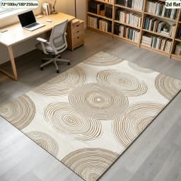 Boho Wood Ring Texture Carpet Flooring, Natural Wood Grain Pattern Area Rug Soft Floor Mat for Living Room Bedroom Home Ornament