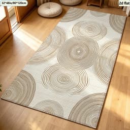 Boho Wood Ring Texture Carpet Flooring, Natural Wood Grain Pattern Area Rug Soft Floor Mat for Living Room Bedroom Home Ornament