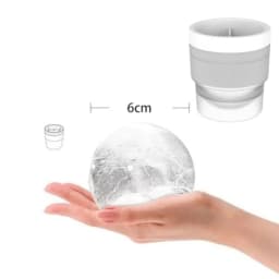 Chiclify Ice Ball Molds, 6PCS Reusable Large Round Ice Cube Mold, Stackable Easy-Release Silicone Ice Balls Maker Mold for Whiskey Cocktails Bourbon and Drinks (6, Blue+White+Pink)