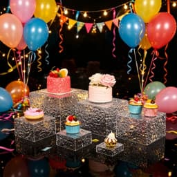 Acrylic Buffet Risers, 6pcs Clear Wave Buffet Risers And Stands Food Display Risers For Buffet Table Party Catering Dessert Cupcake Collectibles