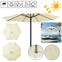 Parasol Replacement Cover 6 Ribs/8 Ribs Market Patio Umbrella Cloth Canopy Cover Waterproof Sunshade For Outdoor Garden