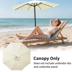 Parasol Replacement Cover 6 Ribs/8 Ribs Market Patio Umbrella Cloth Canopy Cover Waterproof Sunshade For Outdoor Garden