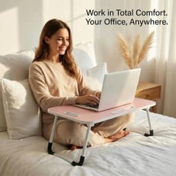 1-Second Open Foldable Computer Desk No Assembly Portable Laptop Table with Storage Space-Saving Home Office PC Workstation Sturdy Study Writing Desk for Remote Work Bedroom Dormitory