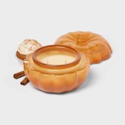 Fall Pumpkin Candle 2 Wick Small Glass Pumpkin Spiced Cupcakes Jar Autumn Scents Home Decorative Candles