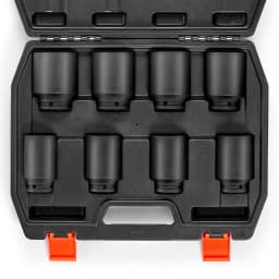 Axle Nut Impact Socket Set, 3/4" Drive Deep 6-Point 8-Piece SAE Spindle Nut Socket Set, CR-MO Heat Treated Large Socket Set with Storage Case, for Auto Repair, Removing or Installing Axle Nuts