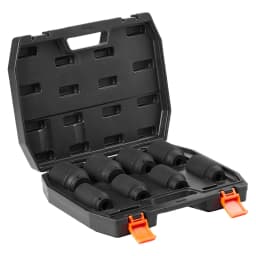 Axle Nut Impact Socket Set, 3/4" Drive Deep 6-Point 8-Piece SAE Spindle Nut Socket Set, CR-MO Heat Treated Large Socket Set with Storage Case, for Auto Repair, Removing or Installing Axle Nuts