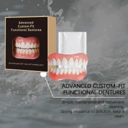 Orthodontic False Teeth Silicone Kit Soft Comfortable Fake Tooth Upper Lower Veneers Denture Set for Oral Hygiene Care
