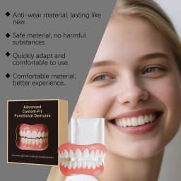 Orthodontic False Teeth Silicone Kit Soft Comfortable Fake Tooth Upper Lower Veneers Denture Set for Oral Hygiene Care