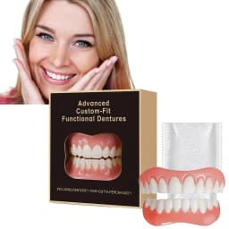 Orthodontic False Teeth Silicone Kit Soft Comfortable Fake Tooth Upper Lower Veneers Denture Set for Oral Hygiene Care