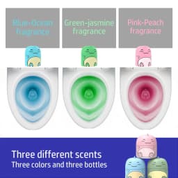 3pcs Automatic Toilet Bowl Cleaner Cute Dinosaur Shape Long Lasting Flush Tank Deodorizer with Lift Cord for Home Bathroom