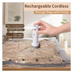 15PCS Travel Vacuum Compression Bags, With Rechargeable Air Pump, Carry-On Size Space Saver Bags For Luggage And Suitcases(15 PCS With Air Pump)/sh260611115231830798528