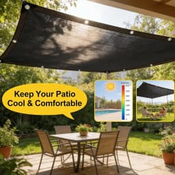 Polypropylene Open Weave Sun Shade Cloth - 10×20FT, 70%-90% Sun Filter, UV-Resistant, Breathable, Grommet-Equipped, Foldable, UV-Prevention Mesh, Fade-Resistant, Coop Cover Ready, Greenhouse/Vegetable Garden/Deck Shade, Fast DIY Setup Tarp