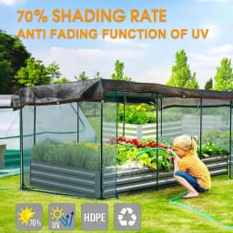Polypropylene Open Weave Sun Shade Cloth - 10×20FT, 70%-90% Sun Filter, UV-Resistant, Breathable, Grommet-Equipped, Foldable, UV-Prevention Mesh, Fade-Resistant, Coop Cover Ready, Greenhouse/Vegetable Garden/Deck Shade, Fast DIY Setup Tarp