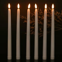 6/12Pack LED Flameless Ivory Taper Candles Flickering with Remote 3D Wick Battery Operated Christmas Window Candle Wedding Decor