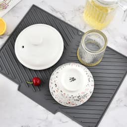 Silicone Draining Pad Drying Mat Pots Dish Drain Mat For Kitchen Tableware Non-slip Mats Anti-scald Coaster Kitchen Utensils