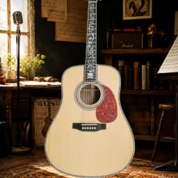 Hot Sale D45 Acoustic Guitar Solid Spruce Top with Small Flower Vase Abalone Shell Inlaid 20 Frets