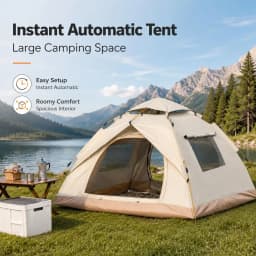 Fully Automatic Instant-Setup Oxford Fabric Camping Tent for 2-4 People - Windproof, Waterproof, Sunscreen, Moisture-Proof - Ideal for Outdoor Camping, Family Gatherings, Camping Gift for Holidays, Tents For Camping, Spacious Interior