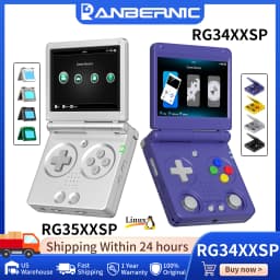 Anbernic RG34XXSP / RG35XXSP Flip Retro Handheld Game Console Retro IPS Screen Linux 64bit 3300mAh Portable Clamshell Games Player Supports 5G WiFi Bluetooth HDMI TV Out 30+ Simulators