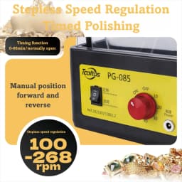 110V Min Rotary Tumbler Polisher 3pcs/Kit Jewelry Polishing Machine PG-085 100-268rpm Adjustable Speed Metal Jewelry Rotation Barrel Polisher 0.85L Capacity Small Jewelry Polishing Tools Equipment