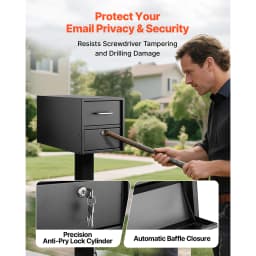 SucceBuy Post Mount Mailbox Anti-Pry & Anti-Theft Mailboxes for Outside with Magnetic Door Weather-Resistant for House Outside