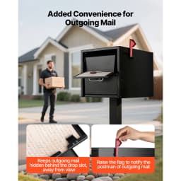 SucceBuy Post Mount Mailbox Anti-Pry & Anti-Theft Mailboxes for Outside with Magnetic Door Weather-Resistant for House Outside
