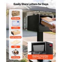 SucceBuy Post Mount Mailbox Anti-Pry & Anti-Theft Mailboxes for Outside with Magnetic Door Weather-Resistant for House Outside
