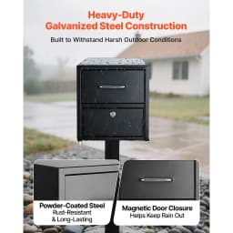 SucceBuy Post Mount Mailbox Anti-Pry & Anti-Theft Mailboxes for Outside with Magnetic Door Weather-Resistant for House Outside