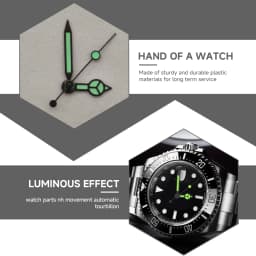 Green Luminescent Black Silver Edged Mercedes Style Watch Hands Accessories for NH35/36/4R Movements Compatible Watch Parts