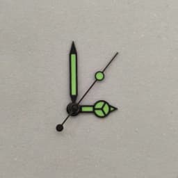 Green Luminescent Black Silver Edged Mercedes Style Watch Hands Accessories for NH35/36/4R Movements Compatible Watch Parts