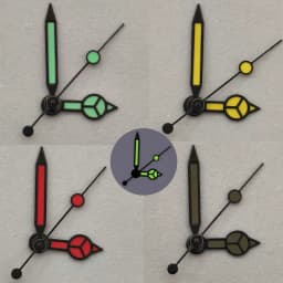 Green Luminescent Black Silver Edged Mercedes Style Watch Hands Accessories for NH35/36/4R Movements Compatible Watch Parts