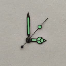 Green Luminescent Black Silver Edged Mercedes Style Watch Hands Accessories for NH35/36/4R Movements Compatible Watch Parts