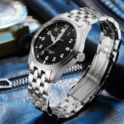 ADDIESDIVE Men Elegant Luxury Automatic Mechanical Wristwatch 39mm Sapphire Crystal 8215 Movement C3 Super Luminous 200M Waterproof Business Analog Watch AD2519