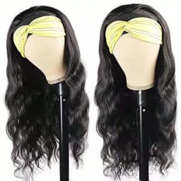 38 Inch Body Wave Headband Wig for Women Human Hair Wear and Go Brazilian Virgin Full Machine Human Hair 220 Density