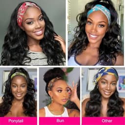 38 Inch Body Wave Headband Wig for Women Human Hair Wear and Go Brazilian Virgin Full Machine Human Hair 220 Density